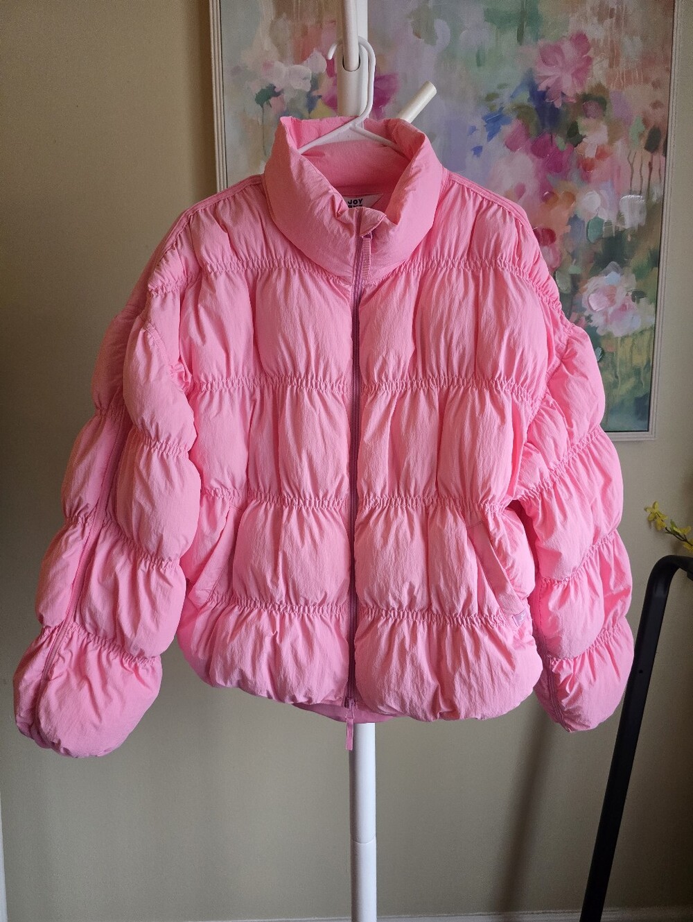 JoyLab Pink Oversized Puffer Jacket Coat Women’s Large NWT - Picture 5 of 13